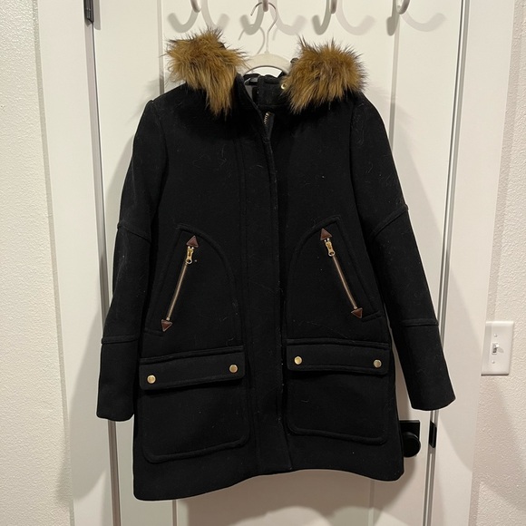J. Crew Italian Wool Coat Black Size 6 - Picture 4 of 4